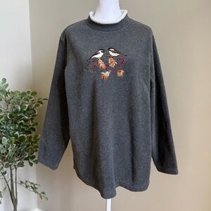 Croft & Barrow Embroidered Bird Graphic Fleece